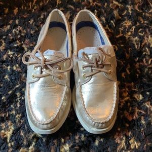 Gold Sperry Boat Shoes